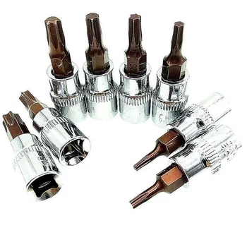 8pcs Torx Star Socket 1/4inch Drive T8 T10 T15 T20 T25 T27 T30 T40 Plum Bits Brand New Torx Bit Socket
8pcs Torx Star Socket 1/4inch Drive T8 T10 T15 T20 T25 T27 T30 T40 Plum Bits Brand New Torx Bit Socket