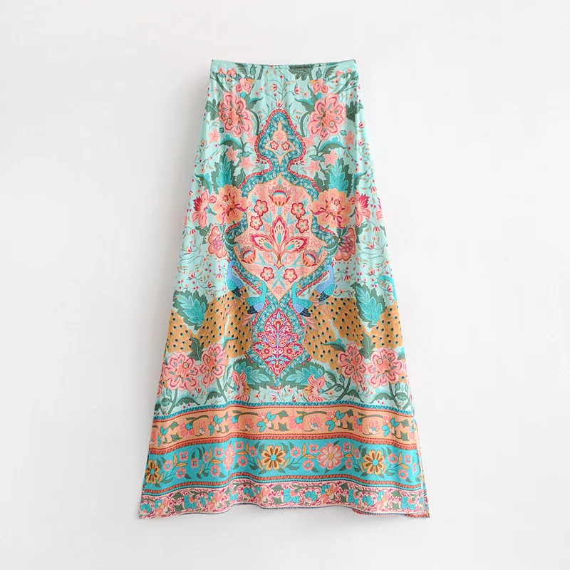 2018 Spring New Style Versitile Fashion Bohemian Peacock Positioning Printed High Waist Skirt 8338
2018 Spring New Style Versitile Fashion Bohemian Peacock Positioning Printed High Waist Skirt 8338