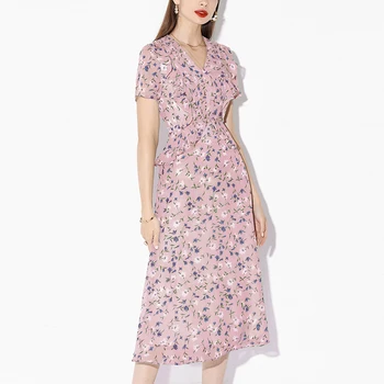 Seifrmann Designer Summer Chiffon Dress Women V-Neck Ruffles Slim Big swing Flower Printing Bohemian Vacation Female Midi Dress
Seifrmann Designer Summer Chiffon Dress Women V-Neck Ruffles Slim Big swing Flower Printing Bohemian Vacation Female Midi Dress