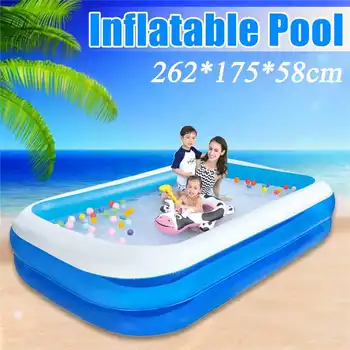 Kids inflatable Pool 262X175X58cm Children's Home Use Paddling Pool Large Size Inflatable Square Swimming Pool Heat Preservation 
Kids inflatable Pool 262X175X58cm Children's Home Use Paddling Pool Large Size Inflatable Square Swimming Pool Heat Preservation