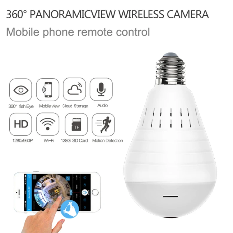 Миниатюрная IP камера с поворотом на 360 градусов и светодиодной подсветкой 960P