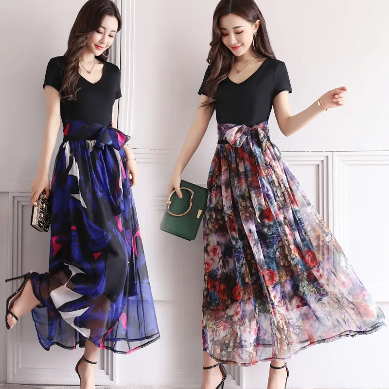 Chiffon Dress Slim Fit Slimming Waist Hugging 2019 Summer New Style Korean-style Elegant Bohemian Floral-Print Long Skirts Fashi
Chiffon Dress Slim Fit Slimming Waist Hugging 2019 Summer New Style Korean-style Elegant Bohemian Floral-Print Long Skirts Fashi