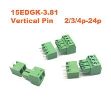 10Pcs Pitch 3.81mm Male/Female Pluggable PCB Screw Terminal Block Connector 15EDGK+VC Vertical Pin 2/3/4/5/6/7/8P Morsettiera
10Pcs Pitch 3.81mm Male/Female Pluggable PCB Screw Terminal Block Connector 15EDGK+VC Vertical Pin 2/3/4/5/6/7/8P Morsettiera