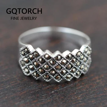 925 Sterling Silver Vintage Marcasite Rings Antique Style Thai Silver Shinning Fine Jewelry for Women Size 6 7 8 9
925 Sterling Silver Vintage Marcasite Rings Antique Style Thai Silver Shinning Fine Jewelry for Women Size 6 7 8 9
