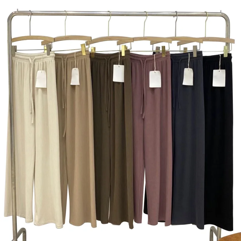 2020 Bohemian Knitted High-waist Wide-leg Pants Women's Elasticated Drape Straight Gray Casual Pants Women's Autumn And Winter
2020 Bohemian Knitted High-waist Wide-leg Pants Women's Elasticated Drape Straight Gray Casual Pants Women's Autumn And Winter