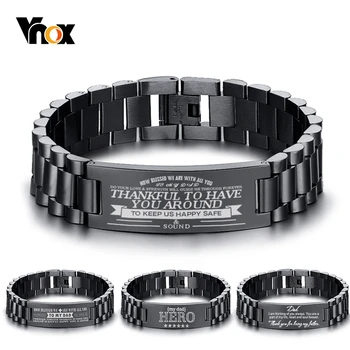Vnox Chunky To Dad Bracelets for Men Black Stainless Steel Heavy Wide Bangle Wristband Personalized Unique Father's Day Gift 
Vnox Chunky To Dad Bracelets for Men Black Stainless Steel Heavy Wide Bangle Wristband Personalized Unique Father's Day Gift