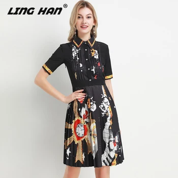 LINGHAN Fashion Abstract Print Dress Women's elegant Short Sleeve Pleated Mini Dresses Designer Spring Summer New
LINGHAN Fashion Abstract Print Dress Women's elegant Short Sleeve Pleated Mini Dresses Designer Spring Summer New
