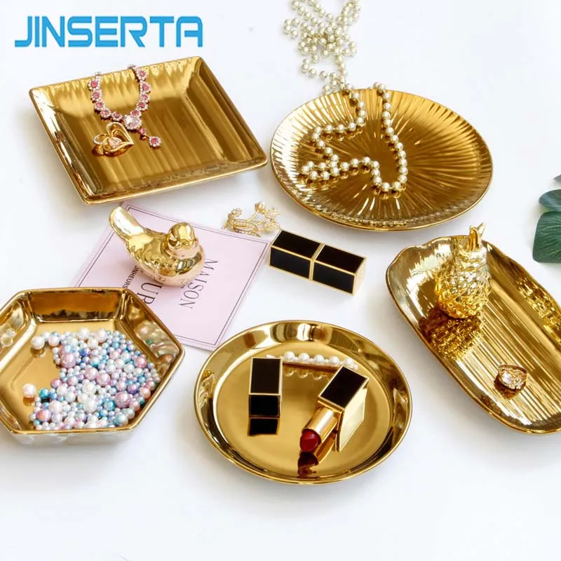 JINSERTA Ceramic Storage Tray Jewelry Display Plate Gold Ring Earrings Cosmetic Organizer Desktop Sundries Decorative Tray
JINSERTA Ceramic Storage Tray Jewelry Display Plate Gold Ring Earrings Cosmetic Organizer Desktop Sundries Decorative Tray