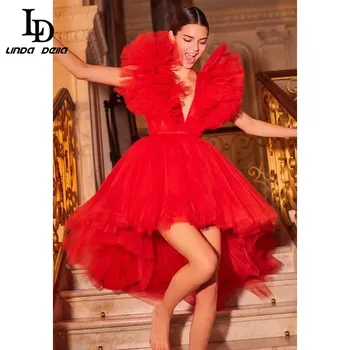 LD LINDA DELLA Summer Fashion Designer Solid Red Dress Women Sexy V-Neck Ruffles Mesh Evening Party Dresses vestidos
LD LINDA DELLA Summer Fashion Designer Solid Red Dress Women Sexy V-Neck Ruffles Mesh Evening Party Dresses vestidos