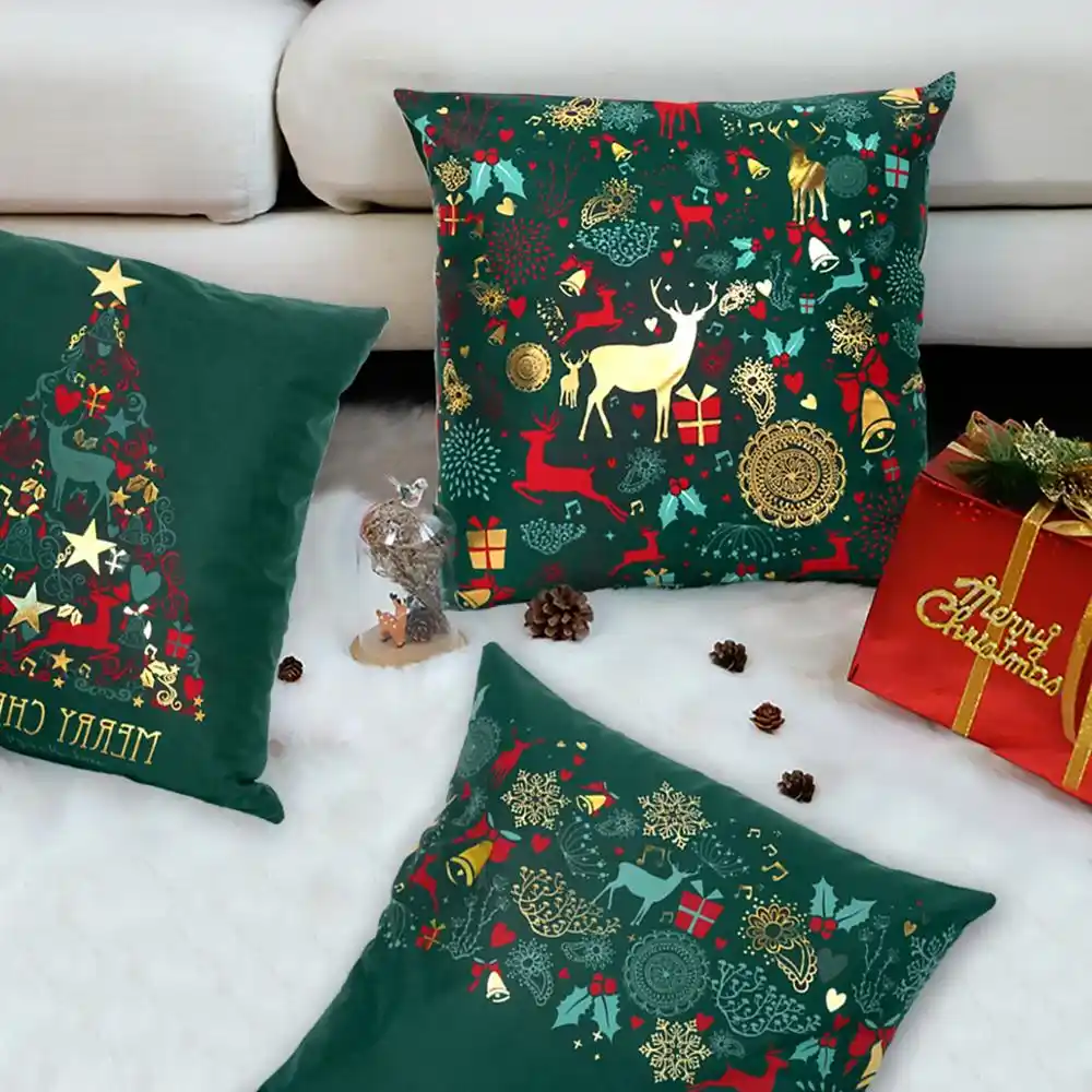 merry christmas decoration for home deer santa claus pillow case