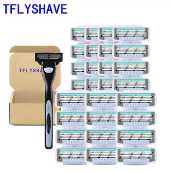 TFLYSHAVE 1pcs Holder 28pcs Blades Men 4 Layers Shaver Razor Blades Replaceable Blade Face Care Classical Gentle and Effective
TFLYSHAVE 1pcs Holder 28pcs Blades Men 4 Layers Shaver Razor Blades Replaceable Blade Face Care Classical Gentle and Effective