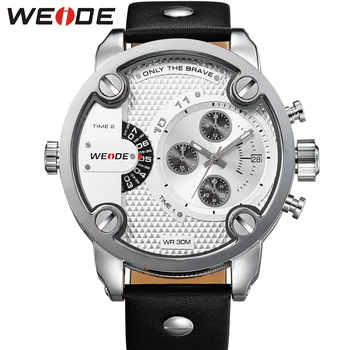 

WEIDE Men Watch Luxury Brand Analog Display Watches Casual Dual Time Zone Date Calendar Repeater Sports Relogio Masculino Clock