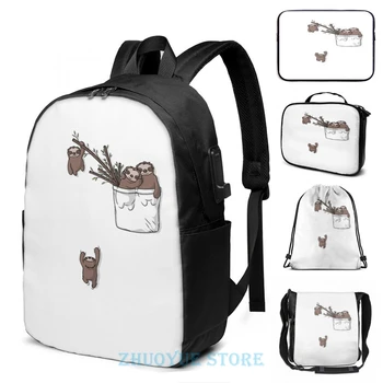Funny Graphic print Pocket Sloth Family USB Charge Backpack men School bags Women bag Travel laptop bag
Funny Graphic print Pocket Sloth Family USB Charge Backpack men School bags Women bag Travel laptop bag