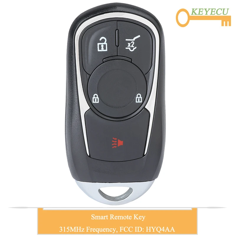 KEYECU Smart Promixity Remote Control Car Key for Buick Encore 2017 2018, Replacement Fob 4+1 5 Button - 315MHz - FCC ID: HYQ4AA
KEYECU Smart Promixity Remote Control Car Key for Buick Encore 2017 2018, Replacement Fob 4+1 5 Button - 315MHz - FCC ID: HYQ4AA