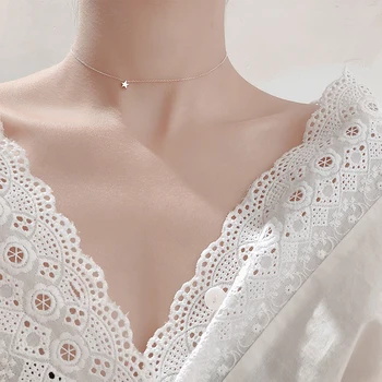 S925 Sterling Silver Star Necklace Heart Chain Gifts Gor Women Valentines Day Simplee Fashion Jewelry Wholesale Free Shiping 
S925 Sterling Silver Star Necklace Heart Chain Gifts Gor Women Valentines Day Simplee Fashion Jewelry Wholesale Free Shiping