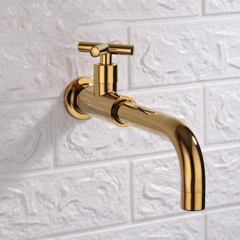 Wall mounted Gold brass single cold faucet golden copper bathroom sink faucet 360 degree swivel nozzle
Wall mounted Gold brass single cold faucet golden copper bathroom sink faucet 360 degree swivel nozzle