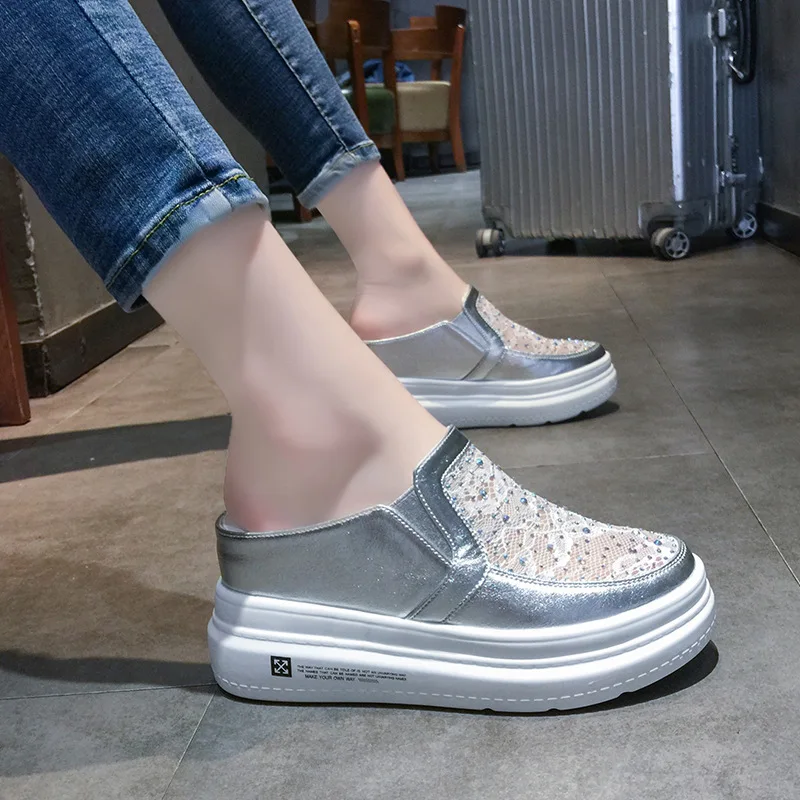 Elevator Closed-toe ban tuo xie Women's Summer Outer Wear Fashion 2019 New Style Thick Bottomed Platform Versatile Lazy White Sh
Elevator Closed-toe ban tuo xie Women's Summer Outer Wear Fashion 2019 New Style Thick Bottomed Platform Versatile Lazy White Sh