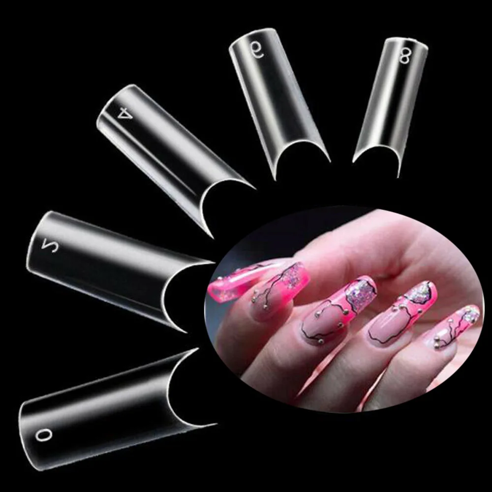 500Pc-0-9Size-Square-False-Tips-Hose-nails-Nail-Art-Acrylic-Gel-Tip-French-Half-Cover