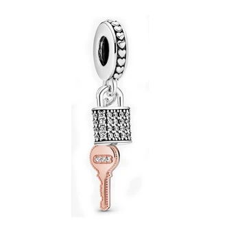 Free Shipping Authentic 925 Sterling Silver Pave Padlock and Key Dangle Charm Fit Pandora Bracelet For Women DIY Jewelry Bead
Free Shipping Authentic 925 Sterling Silver Pave Padlock and Key Dangle Charm Fit Pandora Bracelet For Women DIY Jewelry Bead