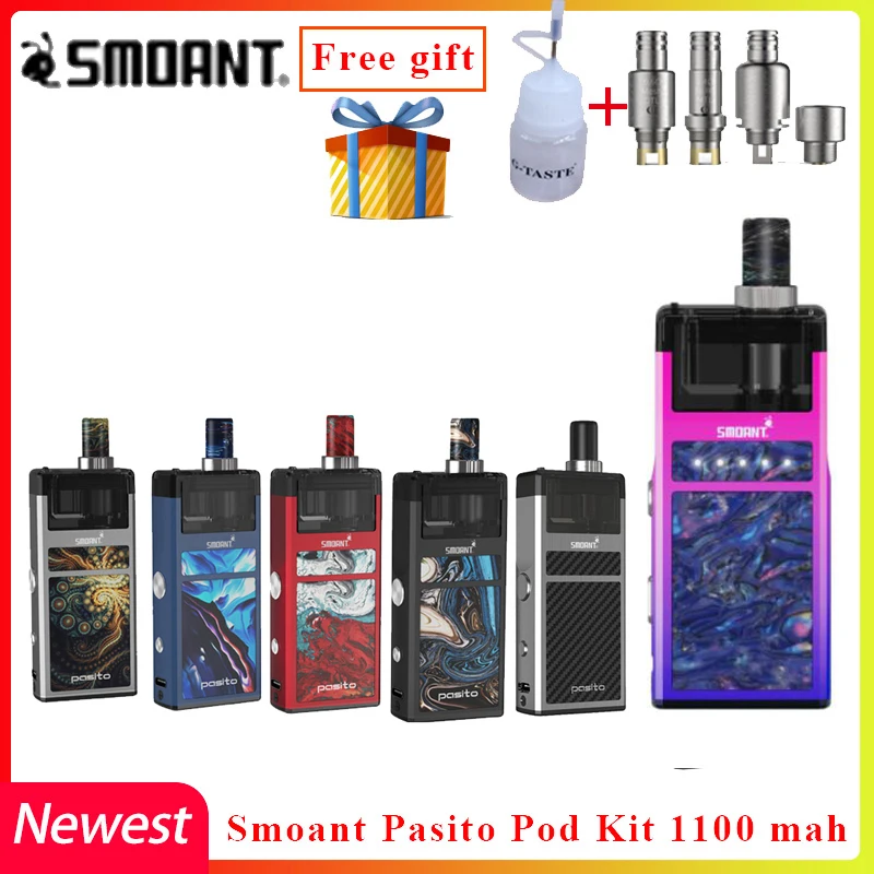 Новая система Pod Smoant Pasito Kit 1100 мАч и 3 мл атомайзер Топ Регулируемый asirflow