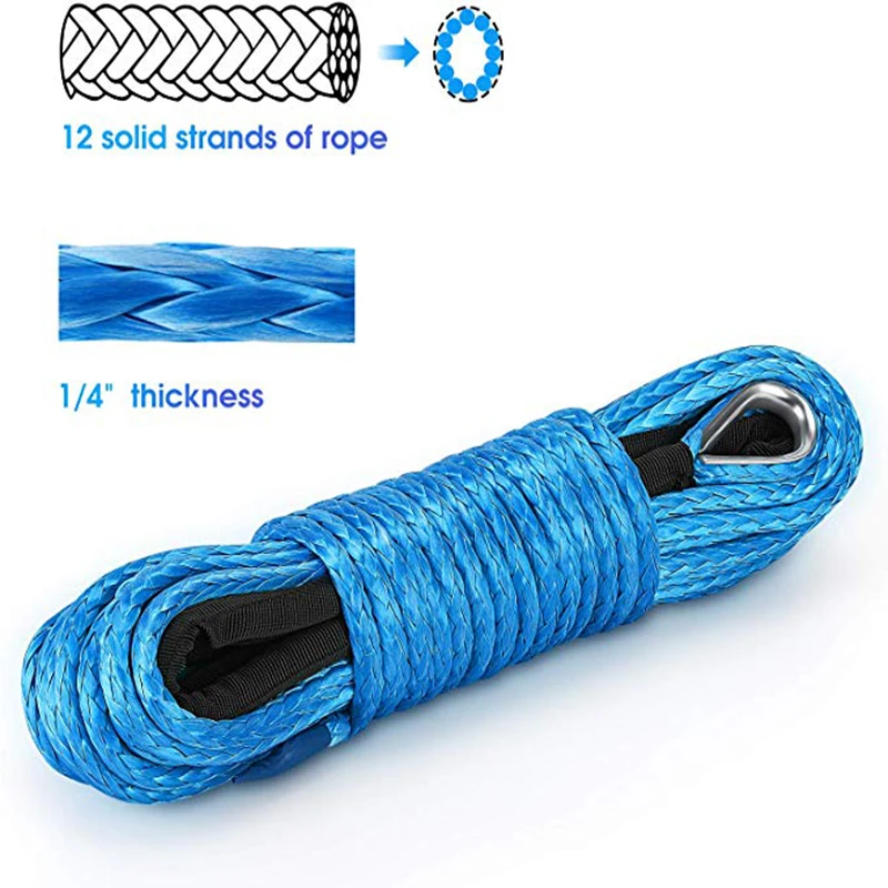 Kohree Synthetic Winch Rope-1/4"x 50'-7700lbs, Durable Winch Cable ATV Winch Rope for SUV UTV ATV Winches Truck Boat
Kohree Synthetic Winch Rope-1/4"x 50'-7700lbs, Durable Winch Cable ATV Winch Rope for SUV UTV ATV Winches Truck Boat