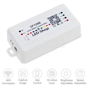 SP108E WIFI LED Controller Wireless Smart APP Controller for WS2812B WS2811 WS2813 APA102C LED Strip Lights DC5-24V
SP108E WIFI LED Controller Wireless Smart APP Controller for WS2812B WS2811 WS2813 APA102C LED Strip Lights DC5-24V