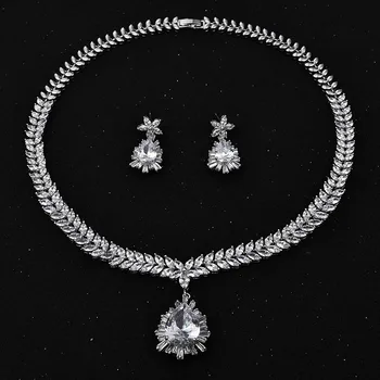 CUBIC ZIRCONIA WHEAT SPIKE NECKLACE AND WATER DROP PENDANT EARRINGS LUXURY CRYSTAL WEDDING BRIDAL JEWELRY SETS FOR BRIDESMAIDS
CUBIC ZIRCONIA WHEAT SPIKE NECKLACE AND WATER DROP PENDANT EARRINGS LUXURY CRYSTAL WEDDING BRIDAL JEWELRY SETS FOR BRIDESMAIDS