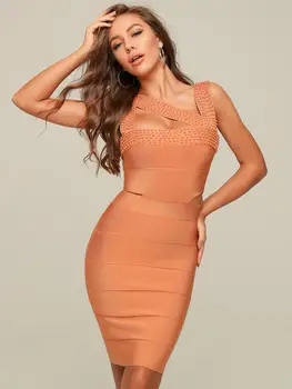 Top Quality 2020 Sexy Cut Out Studded Summer Bandage Dress Designer Fashion Evening Party Dress Vestido
Top Quality 2020 Sexy Cut Out Studded Summer Bandage Dress Designer Fashion Evening Party Dress Vestido