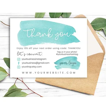 Custom Turquoise Printable Business Thank You Card personalize social media insert lable Thank you for your Order Cards Inserts
Custom Turquoise Printable Business Thank You Card personalize social media insert lable Thank you for your Order Cards Inserts