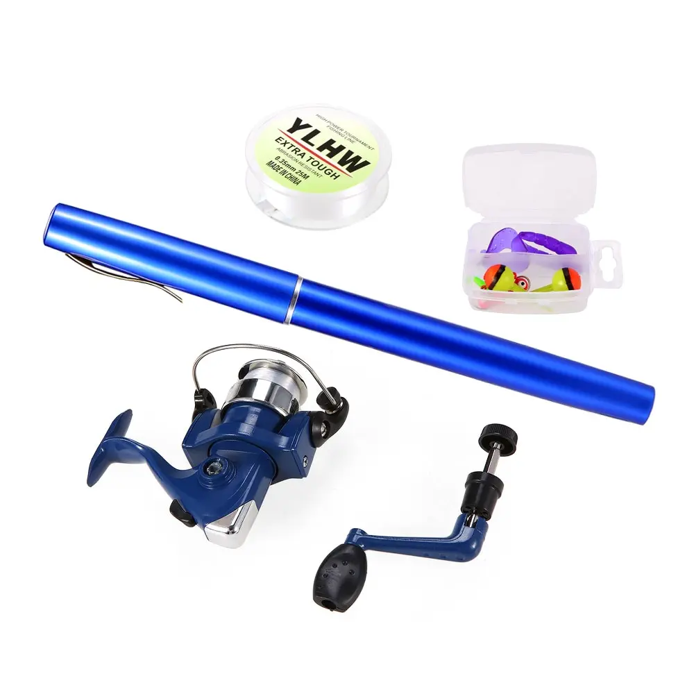 Pen Fishing Rod Spinning Reel Fishing Line and Reel Combo Set Mini Telescopic Pocket Fishing Rod Soft Lures Baits Jig Hooks
Pen Fishing Rod Spinning Reel Fishing Line and Reel Combo Set Mini Telescopic Pocket Fishing Rod Soft Lures Baits Jig Hooks