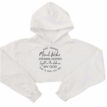 Way Maker Miracle Worker My God Cropped Hoodies Women Christian Long Sleeve Jumper Hooded Pullover Tops Streetwear Dropshipping
Way Maker Miracle Worker My God Cropped Hoodies Women Christian Long Sleeve Jumper Hooded Pullover Tops Streetwear Dropshipping