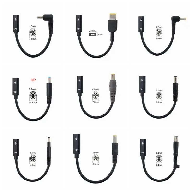 USB 3.1 Type C USB C Laptop Charger Power Adapter Converter USB Type C Female to 4.0*1.35 5.5*2.5 4.5*3.0 4.0*1.7mm Dc Plug Jack
USB 3.1 Type C USB C Laptop Charger Power Adapter Converter USB Type C Female to 4.0*1.35 5.5*2.5 4.5*3.0 4.0*1.7mm Dc Plug Jack