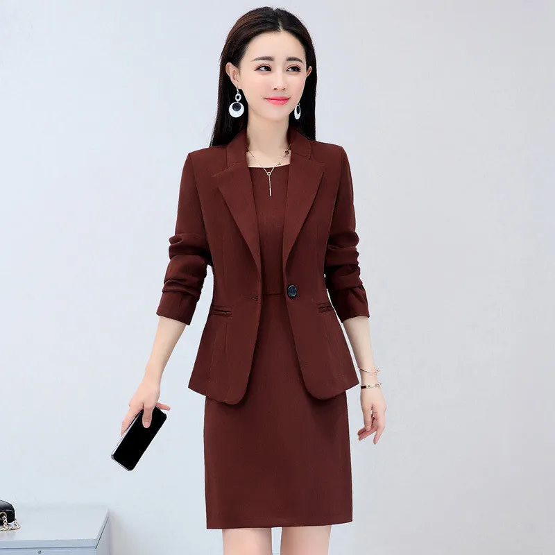 3.1 88、单扣、Women's suit set ladies suit 2-piece single button suit Blazer matching dress women's long-sleeved slim-fit business suit