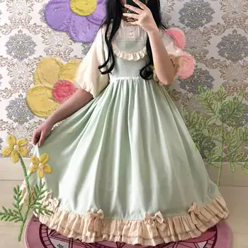 Women Puff sleeves Double layer Ruffle Dress Girls Student Sweet Lolita Daily High Waist OP Short Sleeve Plaid Dress Cosplay 
Women Puff sleeves Double layer Ruffle Dress Girls Student Sweet Lolita Daily High Waist OP Short Sleeve Plaid Dress Cosplay