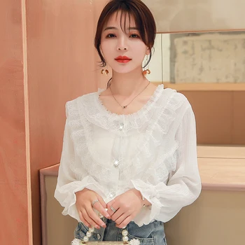 COIGARSAM Chiffon Shirt Womens tops New Autumn Women shirts White Pink 6011
COIGARSAM Chiffon Shirt Womens tops New Autumn Women shirts White Pink 6011