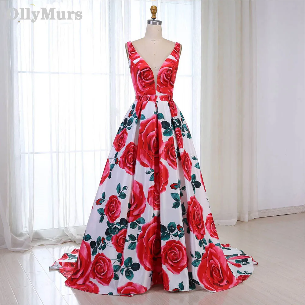 Red Floral Evening Dress 2019 Pattern Long V Neck Colorful Prom Dress Formal Party Gown Abendkleider 2019 Vestido robe de soiree
Red Floral Evening Dress 2019 Pattern Long V Neck Colorful Prom Dress Formal Party Gown Abendkleider 2019 Vestido robe de soiree