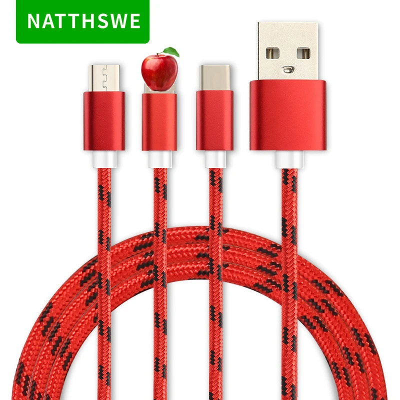 NATTHSWE 3 in 1 Magnetic Fast Charger Cable Micro USB Type-C Lighting Data Line for iPhone iPad Samsung Android Mobile Phone
NATTHSWE 3 in 1 Magnetic Fast Charger Cable Micro USB Type-C Lighting Data Line for iPhone iPad Samsung Android Mobile Phone