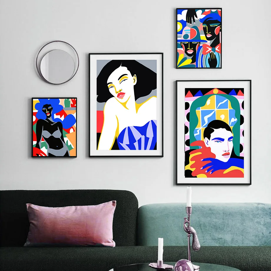 Colorful Visual Naked Girl Body Abstract Wall Art Canvas Painting Nordic Posters And Prints Wall Pictures For Living Room Decor
