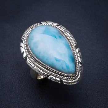 Natural Caribbean Larimar Handmade Unique 925 Sterling Silver Ring 7.5 B1552
Natural Caribbean Larimar Handmade Unique 925 Sterling Silver Ring 7.5 B1552