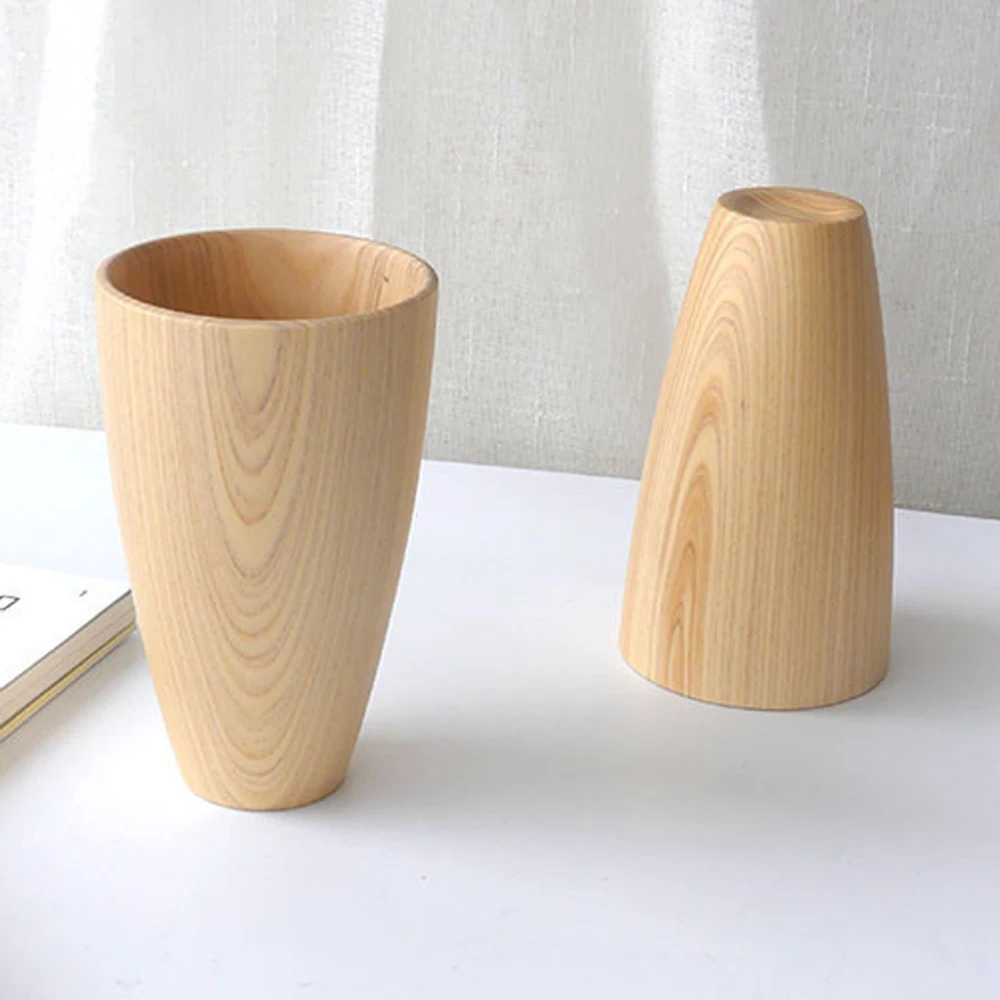 Vintage Handmade Wooden Cup Handcrafted Natural Wood Cups Mug Beer Juice Coffee Mugs tea cups | Дом и сад