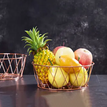Rose Gold Fruit Basket Simple Wrought Iron Storage Basket Kitchen Round Snack Organizer Basket Nordic Home Decor Frame
Rose Gold Fruit Basket Simple Wrought Iron Storage Basket Kitchen Round Snack Organizer Basket Nordic Home Decor Frame
