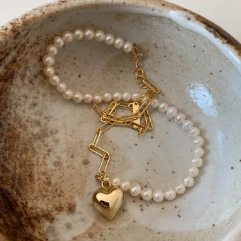 Luxury French Style Freshwater Pearl Asymmetric Chain Statement Necklace Female Jewelry Heart Pendant Choker Birthday Gift
Luxury French Style Freshwater Pearl Asymmetric Chain Statement Necklace Female Jewelry Heart Pendant Choker Birthday Gift