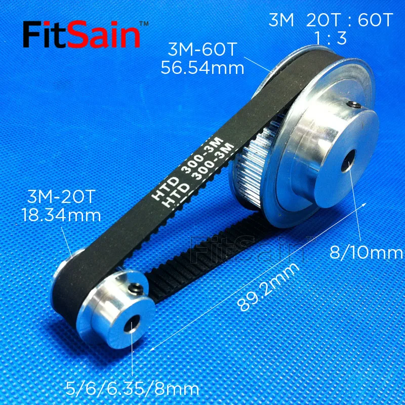 FitSain-3M 20T:60T 1:3 pulley synchronous wheel Timing belt reduction bandwidth 10 holes 5-6-6.35-8mm
FitSain-3M 20T:60T 1:3 pulley synchronous wheel Timing belt reduction bandwidth 10 holes 5-6-6.35-8mm