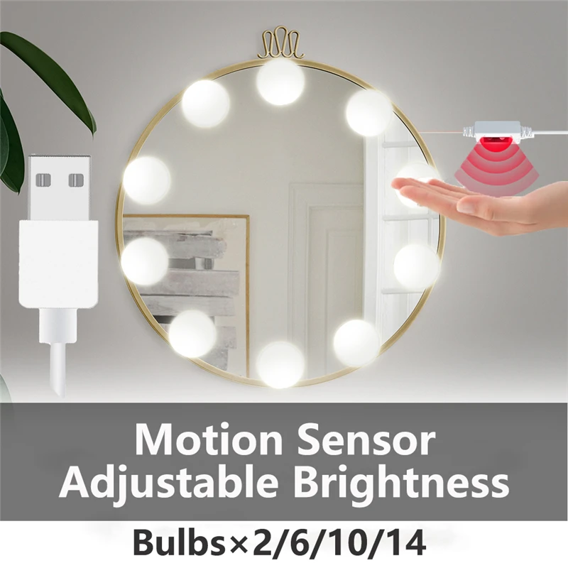 Led Makeup Mirror Light Bulb Sensor Dressing Table Lamp Bulb USB Hollywood Makeup Vanity Mirror Cabinet Decor Wall Mirrors Lamp
Led Makeup Mirror Light Bulb Sensor Dressing Table Lamp Bulb USB Hollywood Makeup Vanity Mirror Cabinet Decor Wall Mirrors Lamp