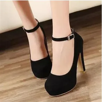 High Heels Chunky Shoes Woman Buckle Strap Platform Pumps Round Toe Shallow Chaussure Mujer Work Shoes Black Red
High Heels Chunky Shoes Woman Buckle Strap Platform Pumps Round Toe Shallow Chaussure Mujer Work Shoes Black Red