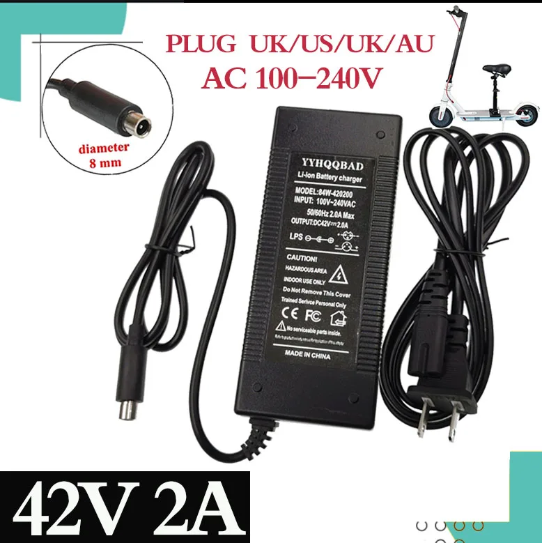 

42V 2A Electric Skatebaord Adapter Scooter Charger For Xiaomi Mijia M365 Electric Scooter Bike Accessories EU/US/AU/UK Plug