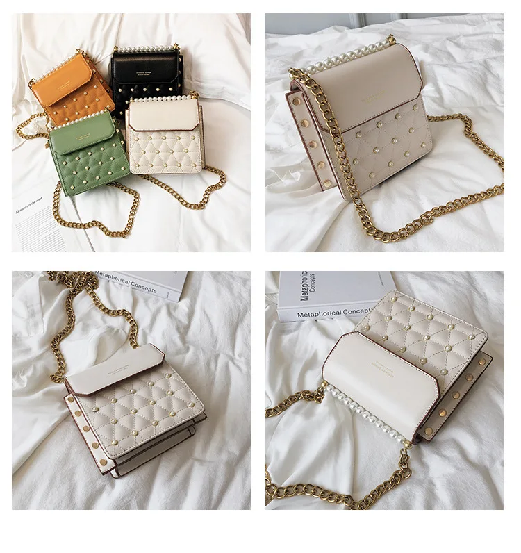 online celebrity graceful bag with chain pearl bag womens 2019