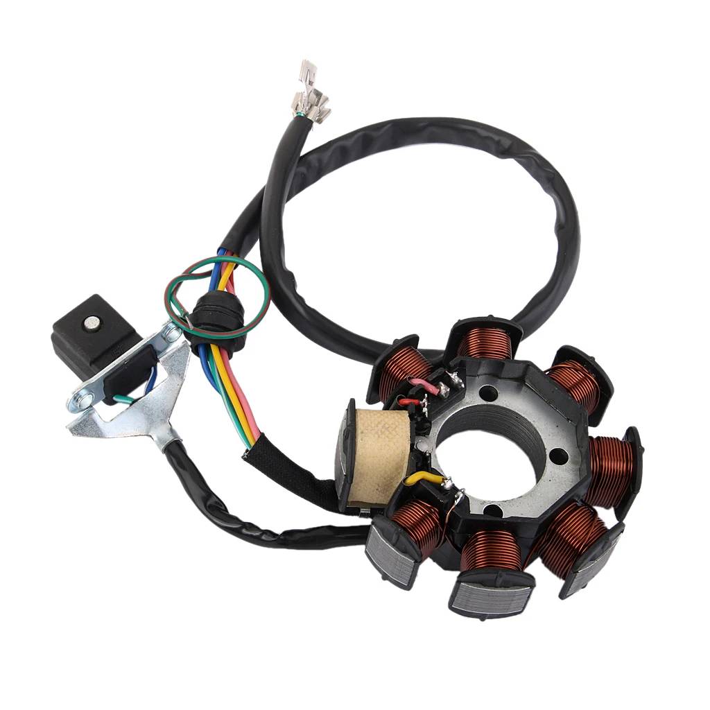 AM6 Tuono Generator Stator Plate Alternator Magnetic 5 Wire 8 Coil For CG 125cc 150cc PIT Quad Dirt Bike ATV Buggy Universal AM6 Tuono Generator Stator Plate Alternator Magnetic 5 Wire 8 Coil For CG 125cc 150cc PIT Quad Dirt Bike ATV Buggy Universal