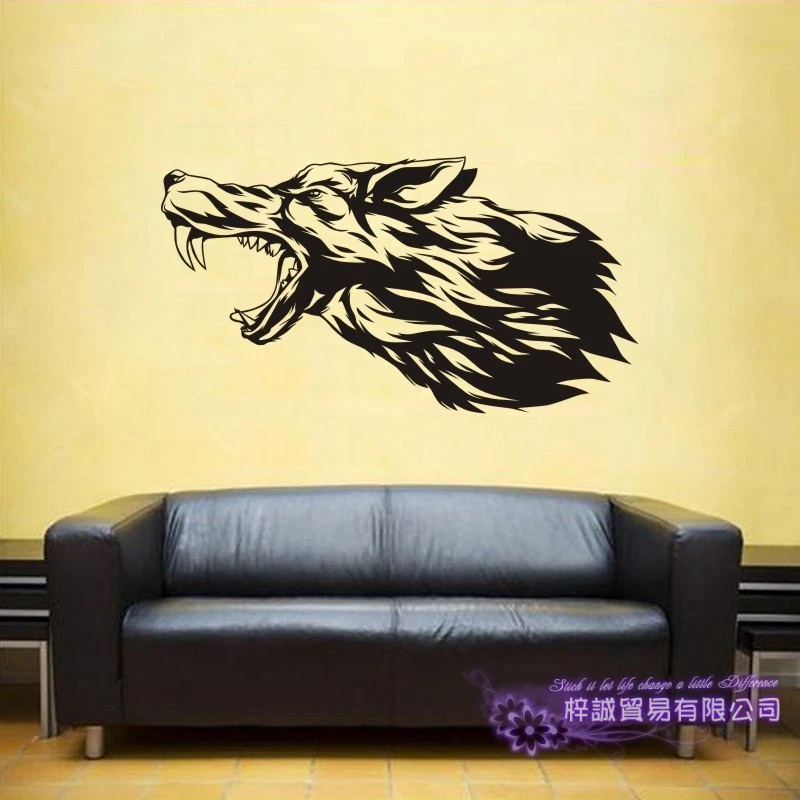 DCTAL Wolf Wall Sticker Wolf Decal Posters Vinyl Wall Art Decals Pegatina Decal Decor Mural Wild Animal Sticker