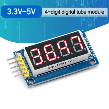 4 Bits 4bit Digital Tube LED Display Module Red Four Serial for Arduino 595 Driver
4 Bits 4bit Digital Tube LED Display Module Red Four Serial for Arduino 595 Driver
